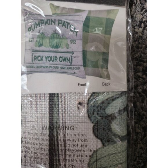 Outdoor/Indoor Pumpkin Patch Pillow Cover 17x17 Inches - Picture 2 of 3